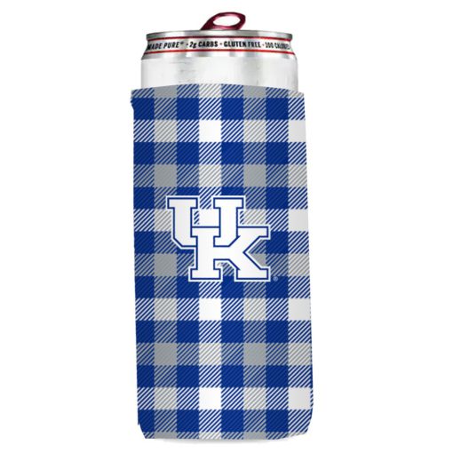 UK Gingham Slim Can Coozie